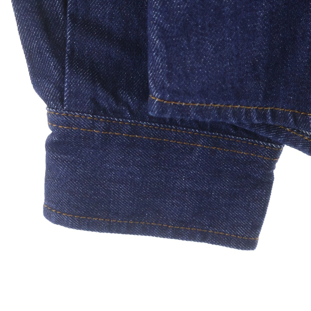 ami paris(アミパリス) ハートロゴ刺繍 デニム長袖シャツ インディゴ