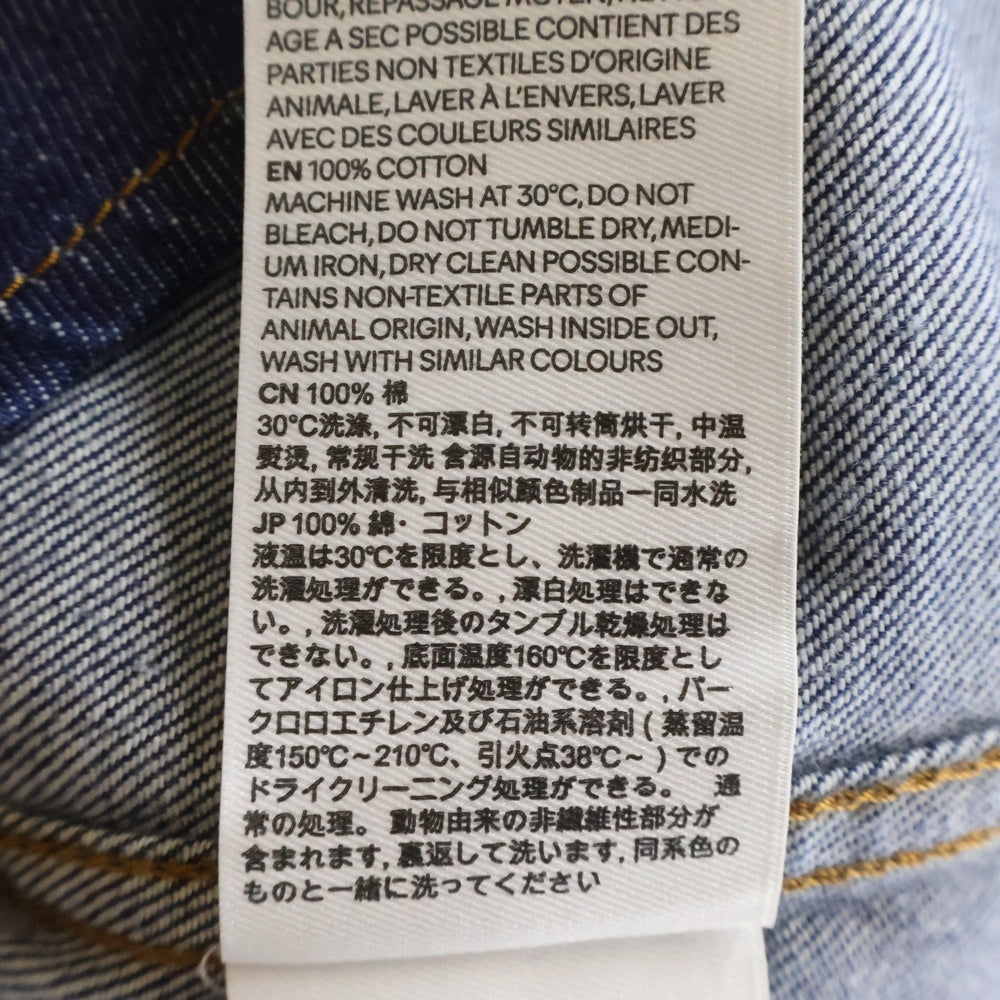 ami paris(アミパリス) ハートロゴ刺繍 デニム長袖シャツ インディゴ