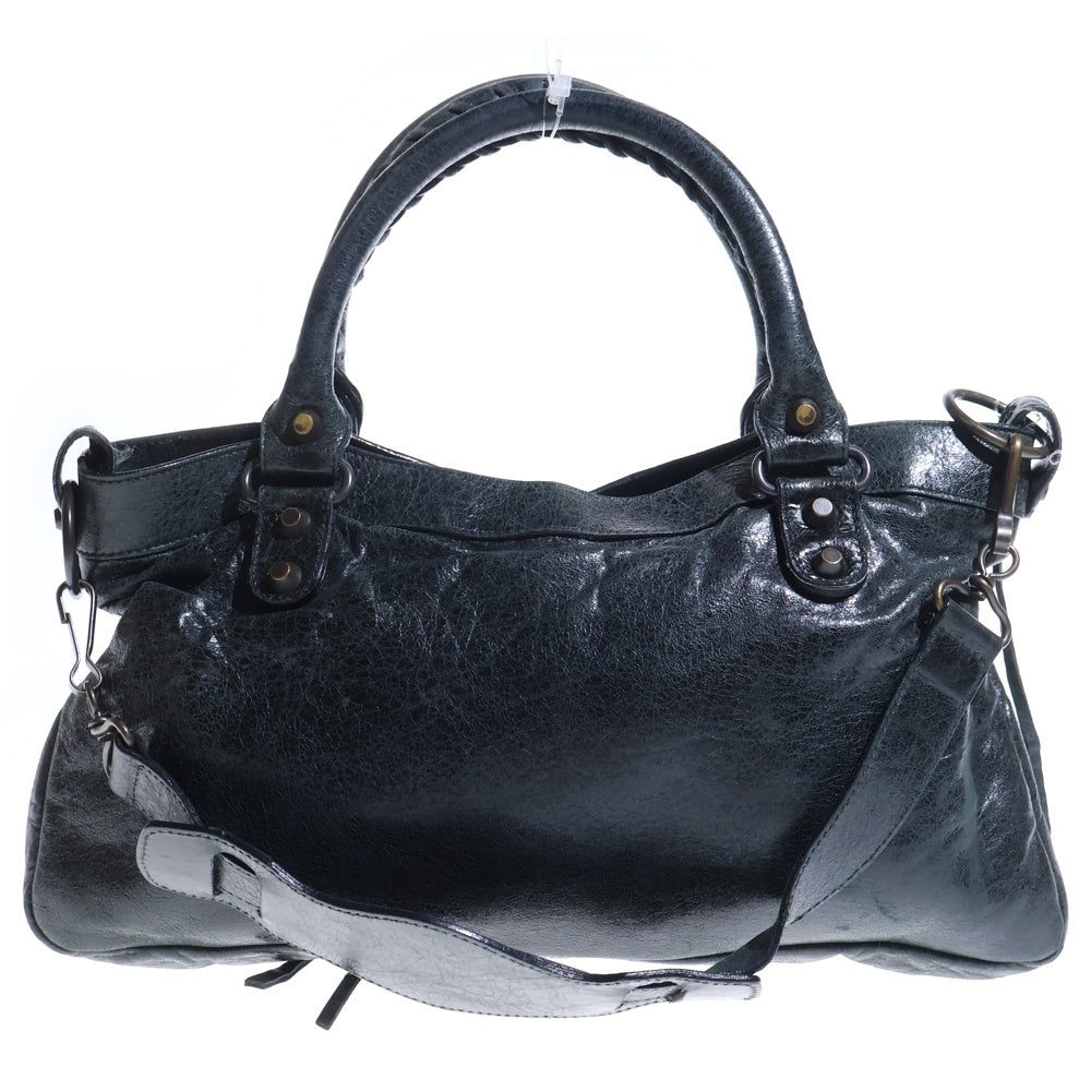BALENCIAGA(バレンシアガ) ザファースト ハンドバッグ ブラック レザー 103208 ゴールド金具 レディース