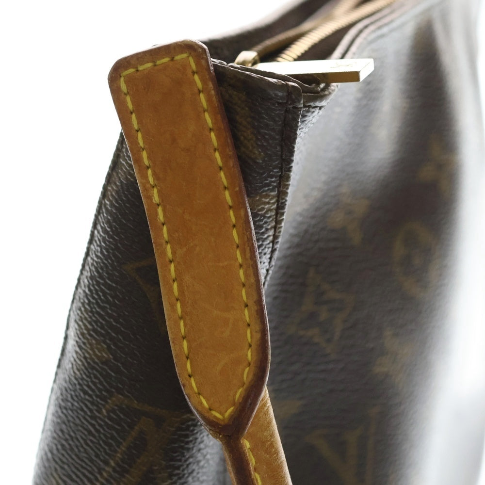 LOUIS VUITTON(ルイヴィトン) モノグラム ルーピング ハンドバッグ ワンショルダーバッグ ブラウン レザー×PVC M51146 ゴールド金具 レディース
