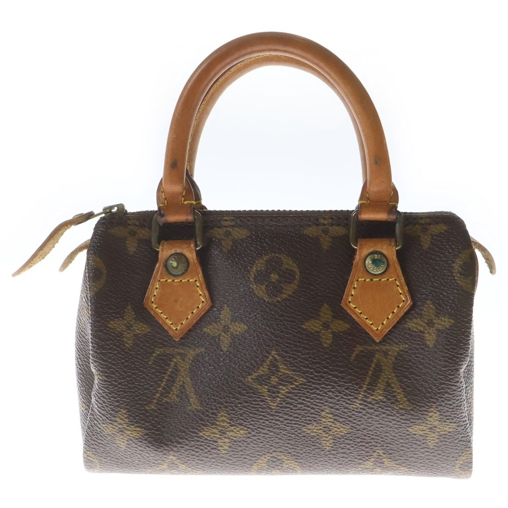 LOUIS VUITTON(ルイヴィトン) モノグラム ミニスピーディ ミニボストンバッグ ミニハンドバッグ ポーチ ケース 小物入れ ブラウン レザー×PVC M41534 ゴールド金具 レディース
