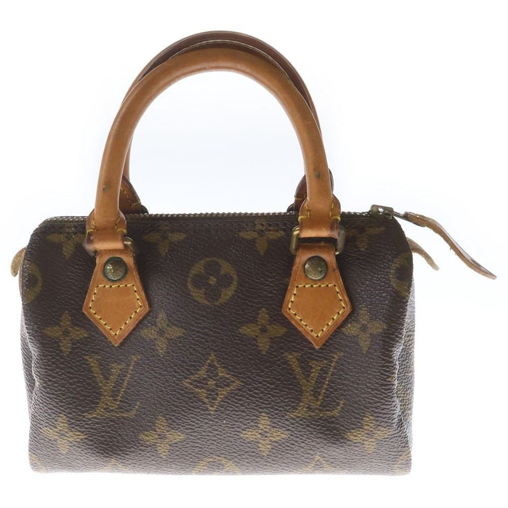 LOUIS VUITTON(ルイヴィトン) モノグラム ミニスピーディ ミニボストンバッグ ミニハンドバッグ ポーチ ケース 小物入れ ブラウン レザー×PVC M41534 ゴールド金具 レディース