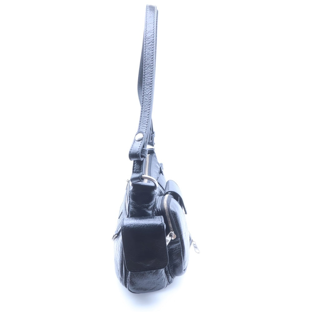 BALENCIAGA(バレンシアガ) スーパービジィ スモール スリングバッグ ハンドバッグ ワンショルダーバッグ ブラック レザー 802227・1000 シルバー金具