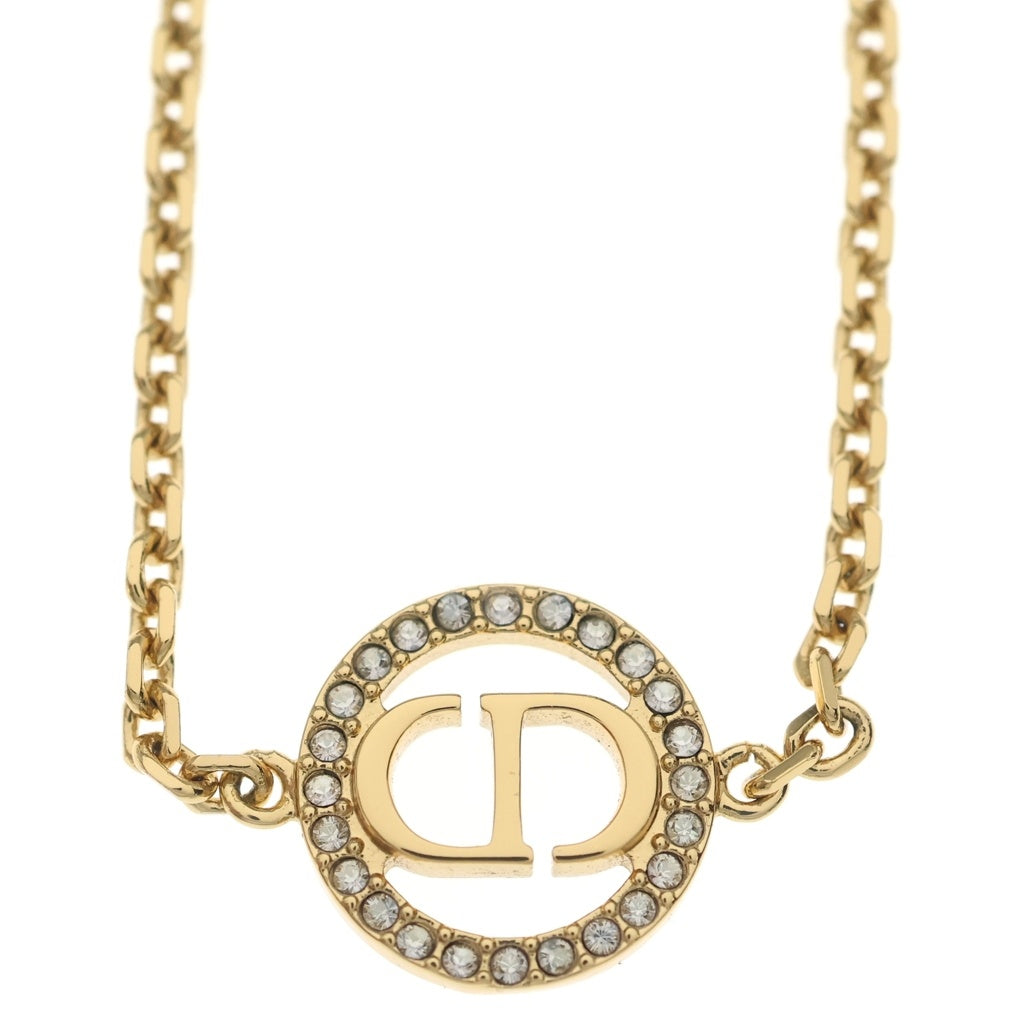 Christian Dior(クリスチャンディオール) CDロゴ ラインストーン ブレスレット ゴールド GP レディース