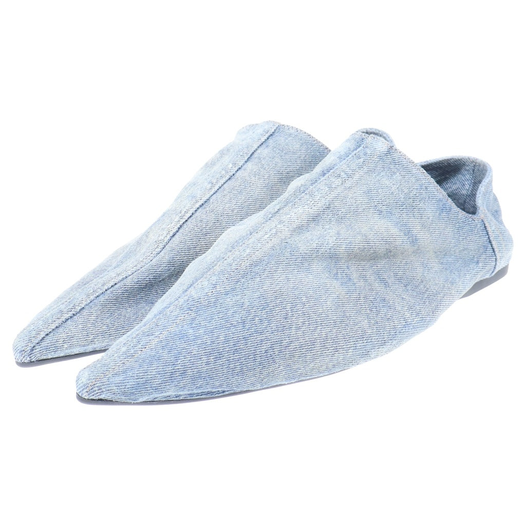BALENCIAGA(バレンシアガ) Pointed Denim Mules フラットミュール インディゴブルー デニム #39 788347