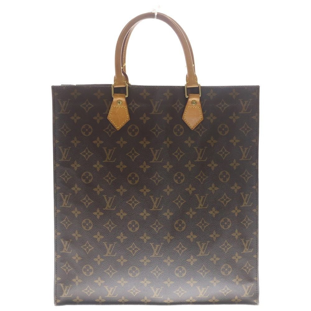LOUIS VUITTON(ルイヴィトン) モノグラム サックプラ トートバッグ ハンドバッグ ブラウン レザー×PVC M51140 ゴールド金具 レディース