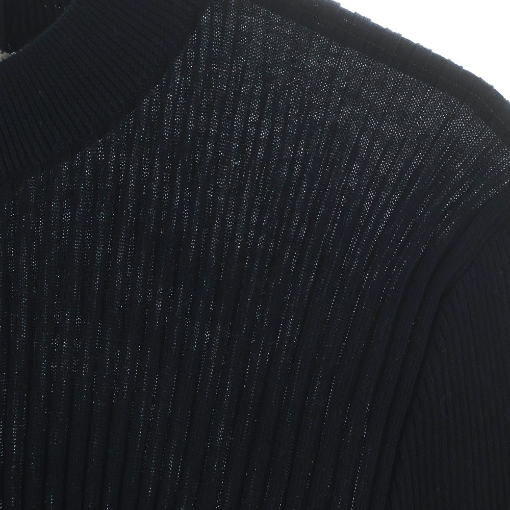 CHANEL(シャネル) 93A ココマークボタン コットン リブ クルーネック 長袖ニット セーター ブラック レディース