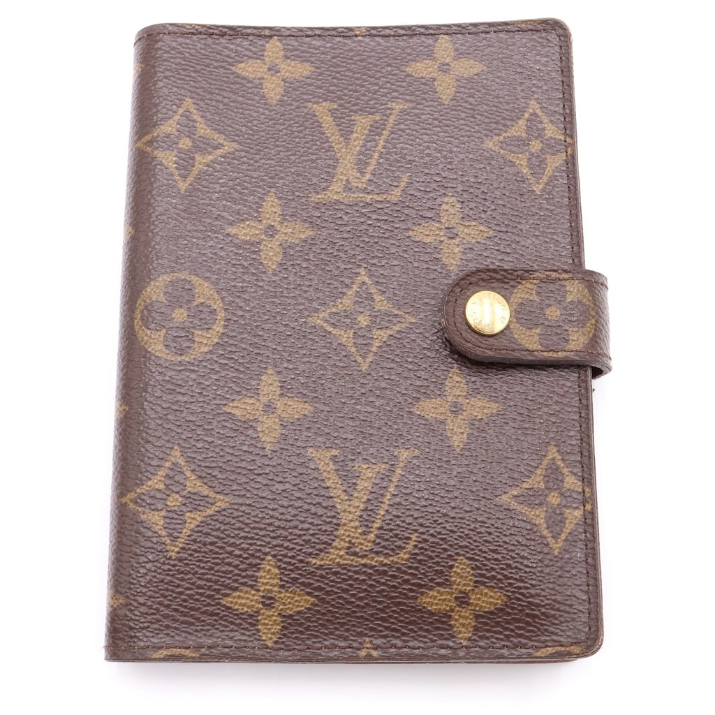 LOUIS VUITTON(ルイヴィトン) モノグラム アジェンダPM バインダー 手帳カバー ブラウン PVC R20005 ゴールド金具 レディース
