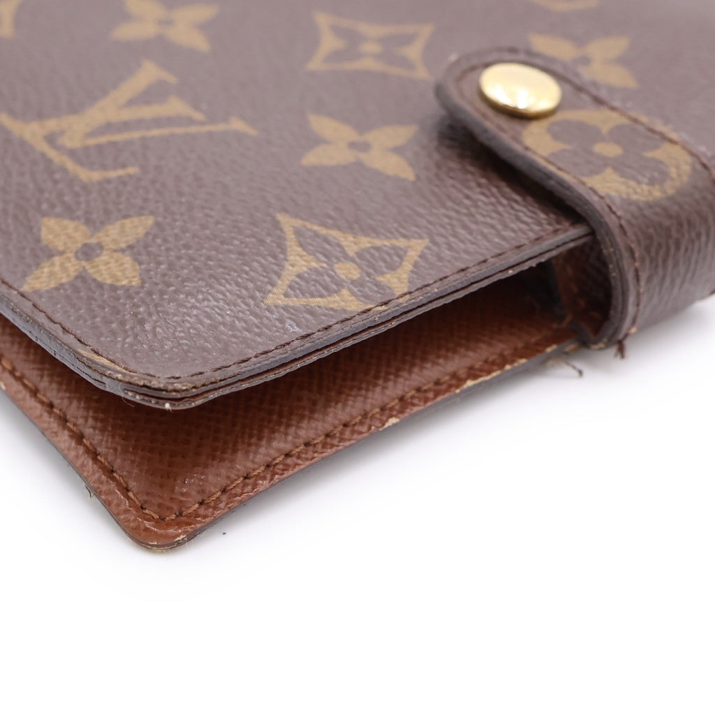 LOUIS VUITTON(ルイヴィトン) モノグラム アジェンダPM バインダー 手帳カバー ブラウン PVC R20005 ゴールド金具 レディース
