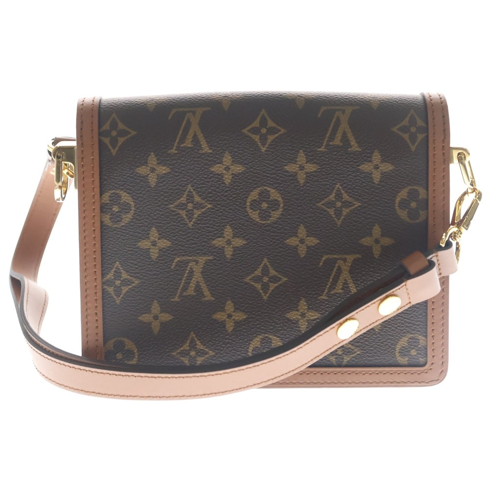 LOUIS VUITTON(ルイヴィトン) モノグラムリバース ドーフィーヌMINI ショルダーバッグ ブラウン レザー×PVC M45959 ゴールド金具 レディース