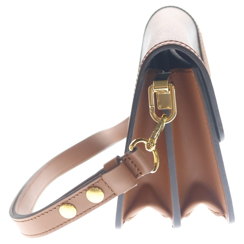 LOUIS VUITTON(ルイヴィトン) モノグラムリバース ドーフィーヌMINI ショルダーバッグ ブラウン レザー×PVC M45959 ゴールド金具 レディース