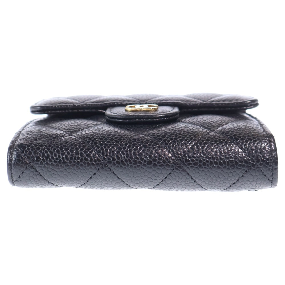 CHANEL マトラッセ 三つ折り財布 ブラック CHANEL(シャネル) マトラッセ 三つ折りコンパクトウォレット コイン
