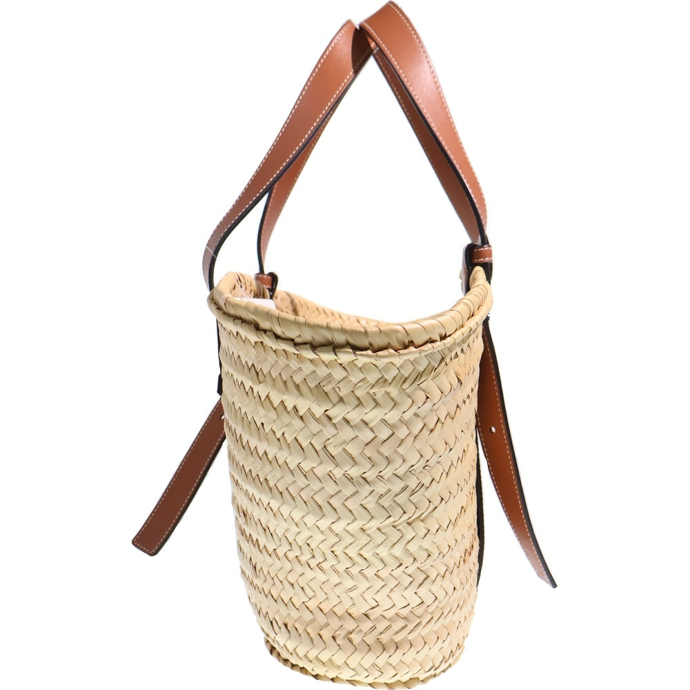 LOEWE(ロエベ) カゴバッグ トートバッグ ハンドバッグ ベージュ×ブラウン レザー×ラフィア レディース