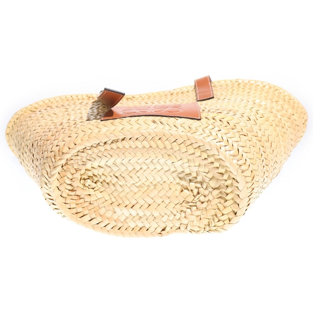 LOEWE(ロエベ) カゴバッグ トートバッグ ハンドバッグ ベージュ×ブラウン レザー×ラフィア レディース