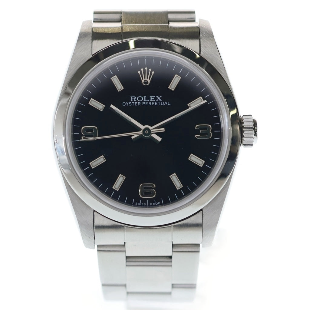 ROLEX(ロレックス) 77080 オイスターパーペチュアル 黒文字盤 SS/AT ステンレス 自動巻き Y番 ボーイズ 腕時計