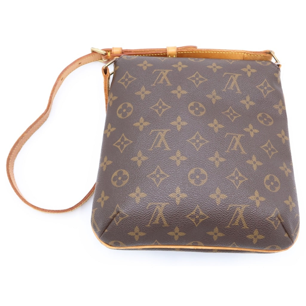 LOUIS VUITTON(ルイヴィトン) モノグラム ミュゼットサルサ ショルダーバッグ ミニバッグ ブラウン レザー×PVC M51258 ゴールド金具 レディース