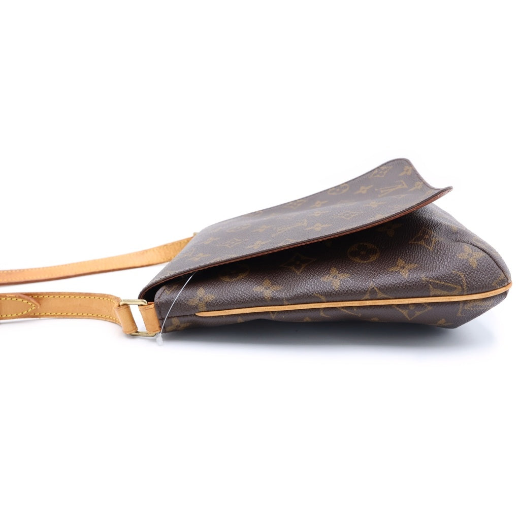 LOUIS VUITTON(ルイヴィトン) モノグラム ミュゼットサルサ ショルダーバッグ ミニバッグ ブラウン レザー×PVC M51258 ゴールド金具 レディース