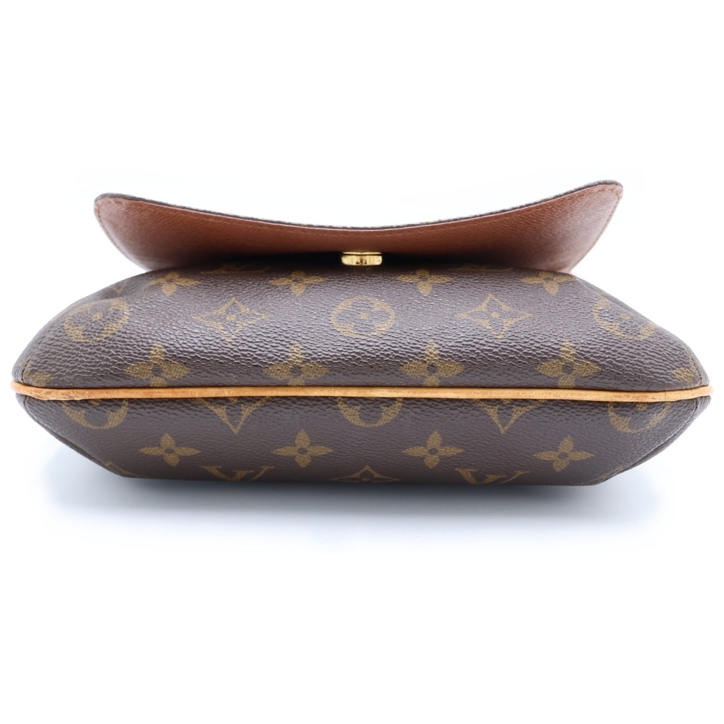 LOUIS VUITTON(ルイヴィトン) モノグラム ミュゼットサルサ ショルダーバッグ ミニバッグ ブラウン レザー×PVC M51258 ゴールド金具 レディース