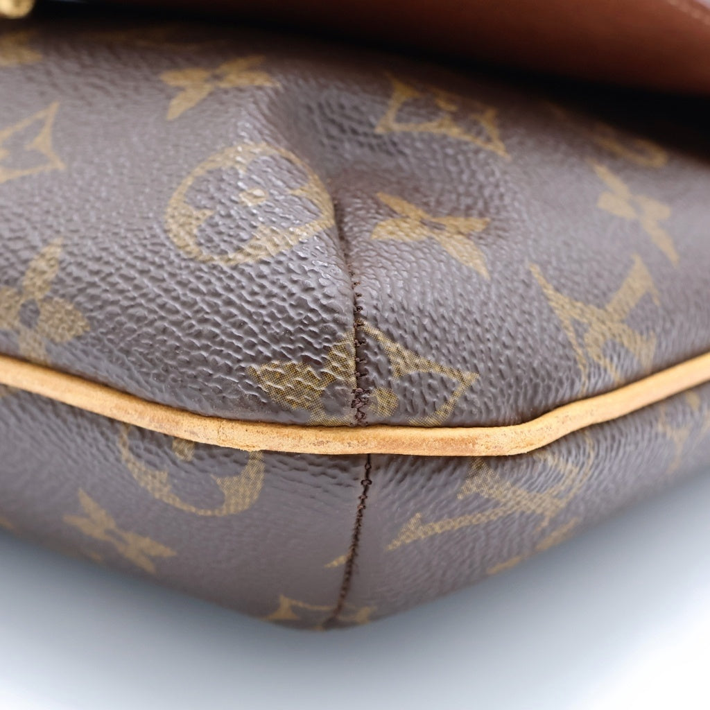 LOUIS VUITTON(ルイヴィトン) モノグラム ミュゼットサルサ ショルダーバッグ ミニバッグ ブラウン レザー×PVC M51258 ゴールド金具 レディース