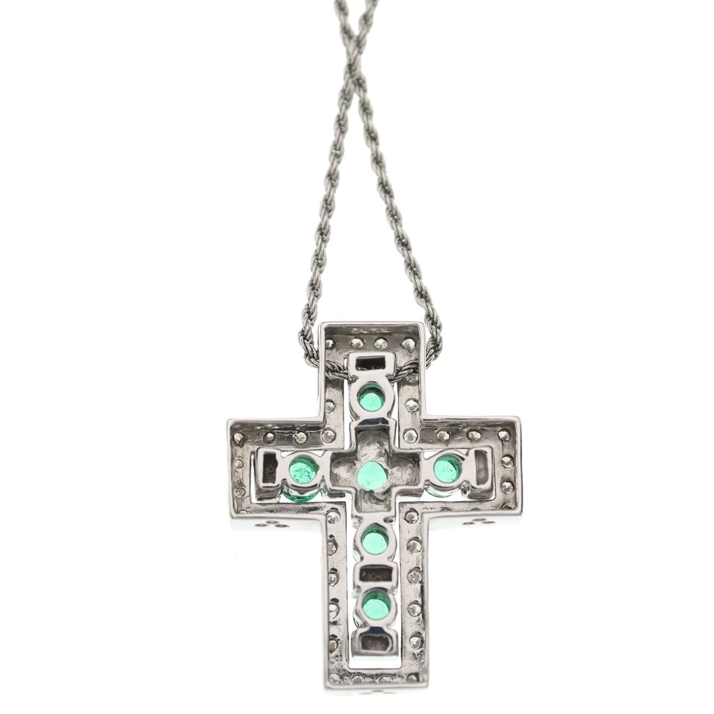 DAMIANI(ダミアーニ) ベルエポックM エメラルドダイヤ ペンダントネックレス ペンダント チェーン ホワイトゴールド×グリーン WG レディース