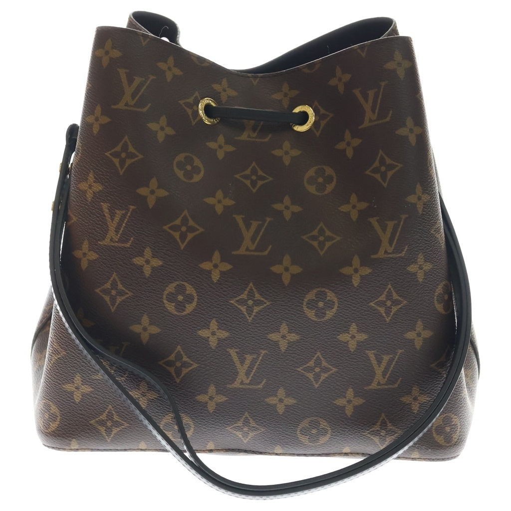 LOUIS VUITTON(ルイヴィトン) モノグラム ネオノエ ノワール×ブラウン PVCレザー ハンドバッグ ショルダーバッグ M44020 レディース