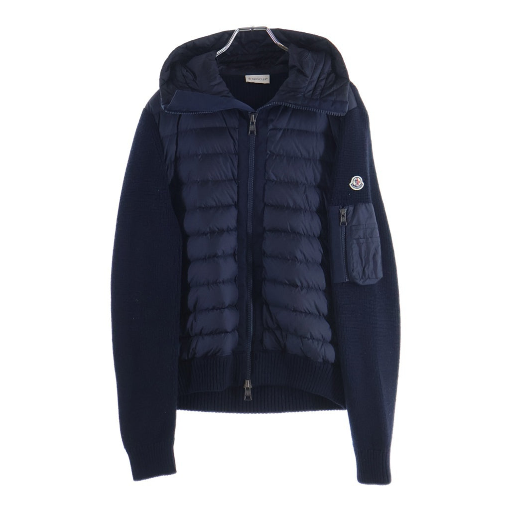 MONCLER(モンクレール) 切り替えしニット ダウンジャケット ブラック×ネイビー ナイロン M C20919402800 94789