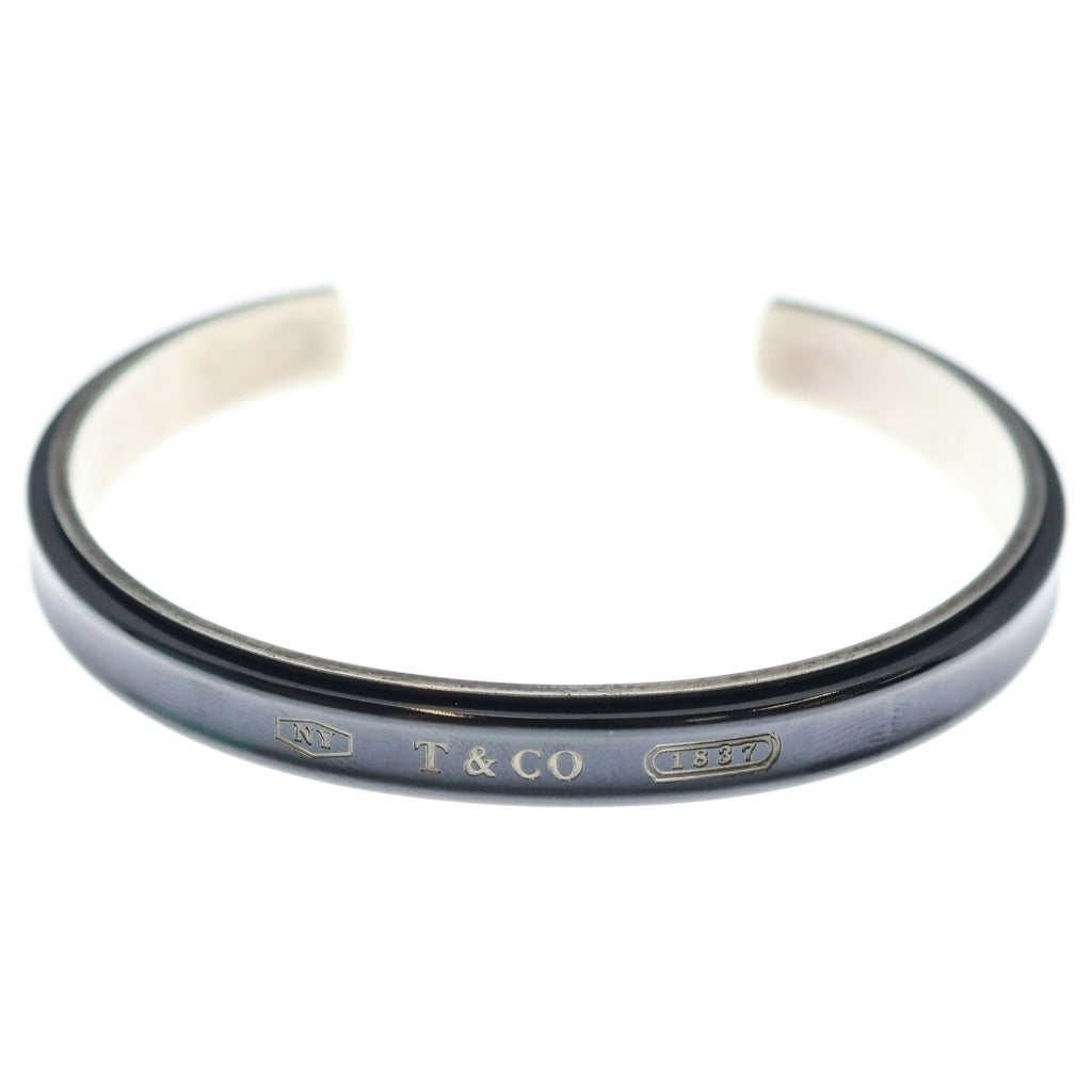 TIFFANY & Co.(ティファニー) 1837 ナロー バングル ブレスレット ブラック×シルバー SV925×Ti 29.7g レディース
