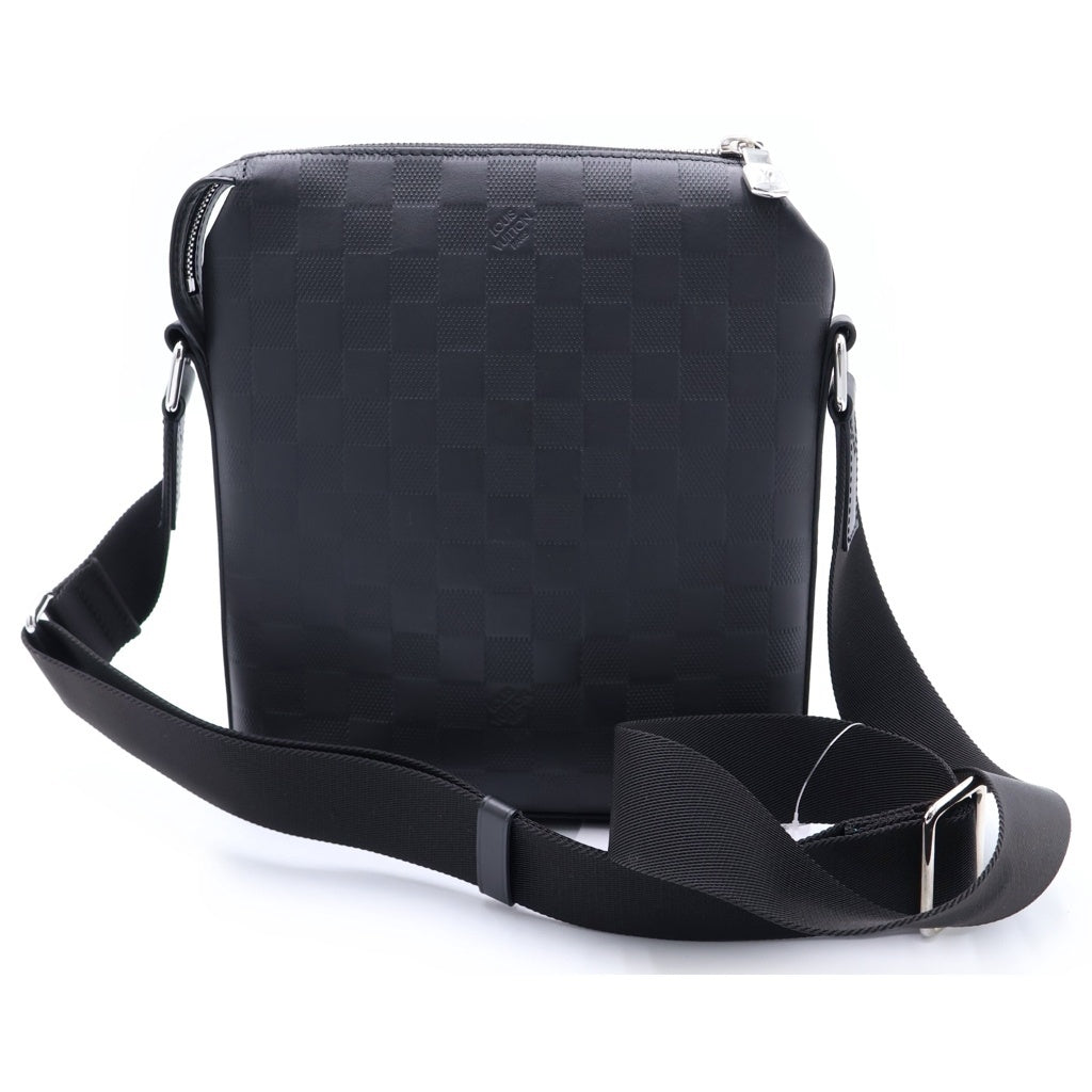 LOUIS VUITTON(ルイヴィトン) ダミエ アンフィニ ディスカバリー メッセンジャーBB ショルダーバッグ ブラック レザー N40122 シルバー金具 レディース