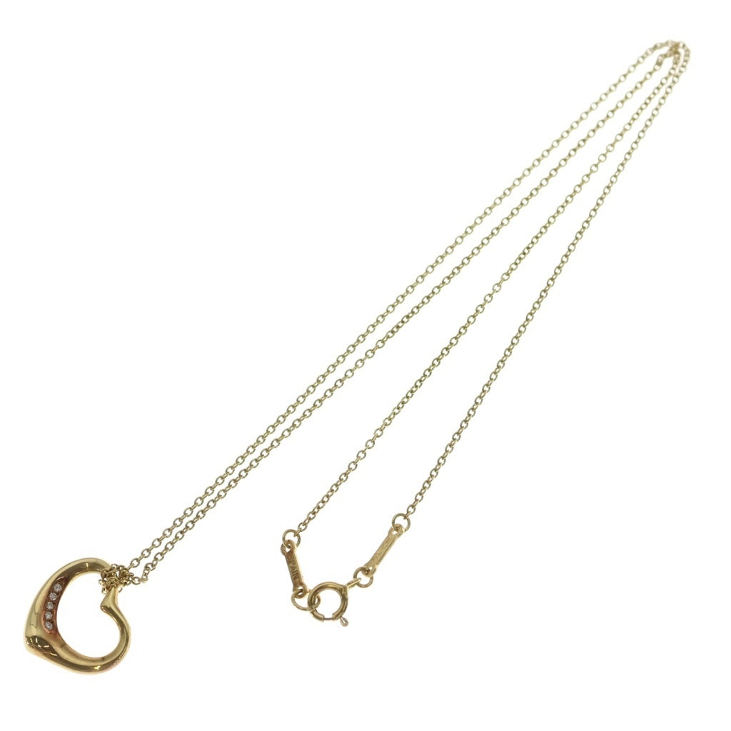 TIFFANY & Co.(ティファニー) オープンハート ダイヤ ネックレス ペンダント チェーン ゴールド 750YG レディース