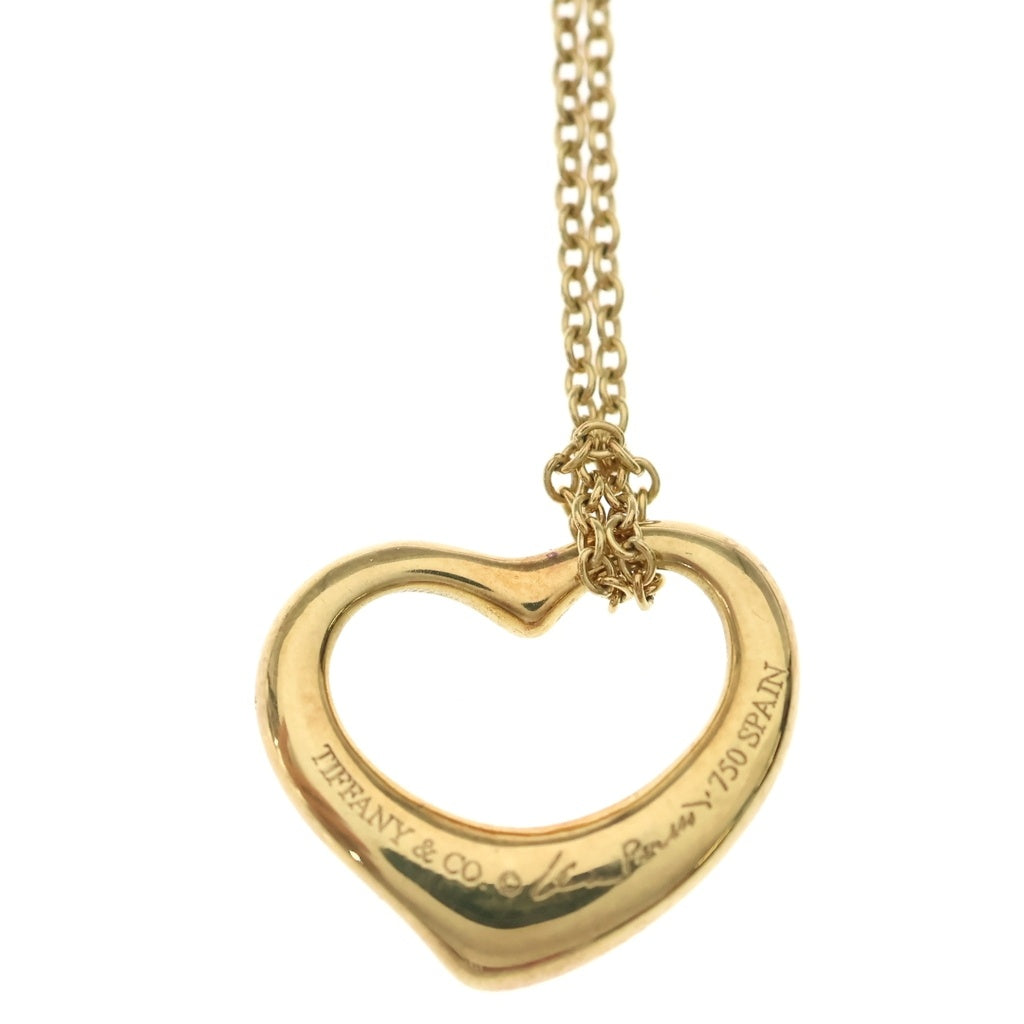 TIFFANY & Co.(ティファニー) オープンハート ダイヤ ネックレス ペンダント チェーン ゴールド 750YG レディース