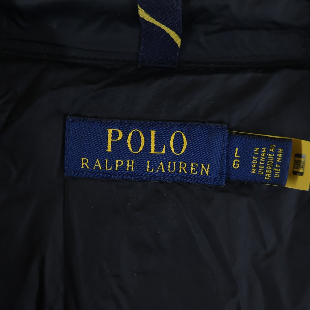 POLO RALPH LAUREN(ポロラルフローレン) ワンポイントロゴ刺繍 ジップアップ ダウンベスト ブラック