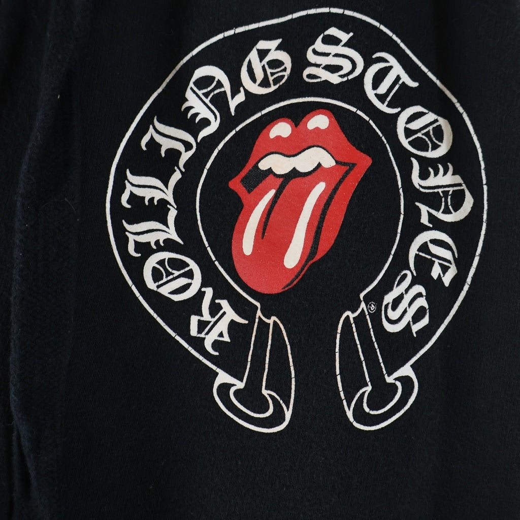 CHROME HEARTS(クロムハーツ) ×The Rolling Stones Lip And Tongue ザ ローリングストーンズ リップアンドタン フローラルクロス プリントスウェットパンツ ブラック