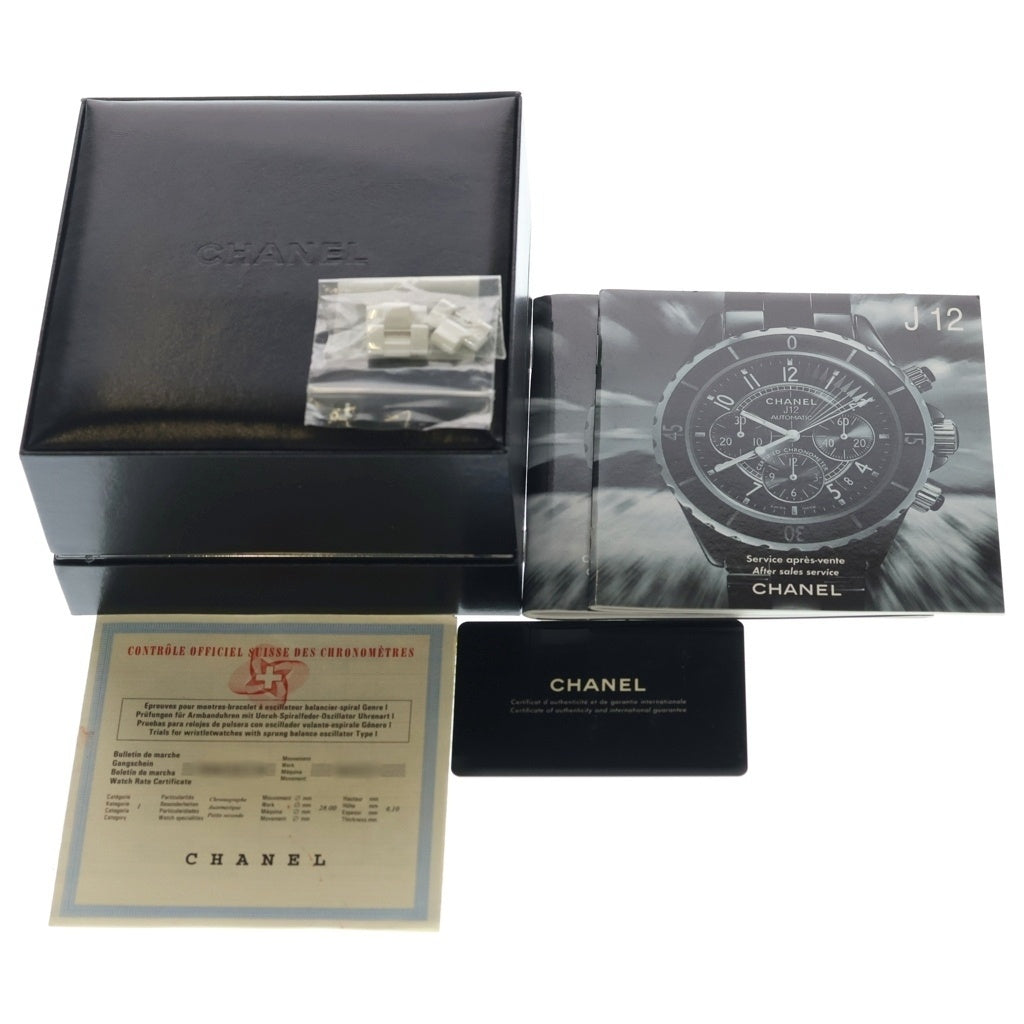 CHANEL(シャネル) J12 ブラックダイヤベゼル クロノグラフ 白文字盤 