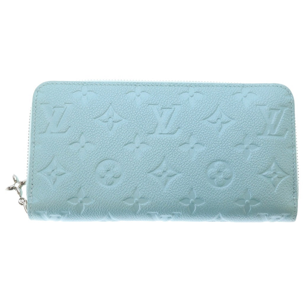 LOUIS VUITTON(ルイヴィトン) モノグラム アンプラント LV SKI ジッピーウォレット ロングウォレット 長財布 アズールフロスト ライトブルー レザー M12680 シルバー金具 レディース