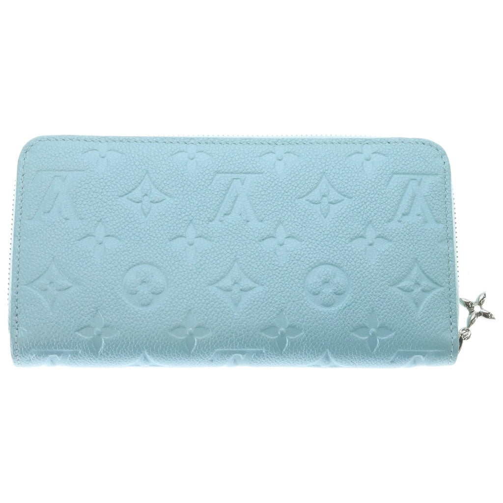 LOUIS VUITTON(ルイヴィトン) モノグラム アンプラント LV SKI ジッピーウォレット ロングウォレット 長財布 アズールフロスト ライトブルー レザー M12680 シルバー金具 レディース