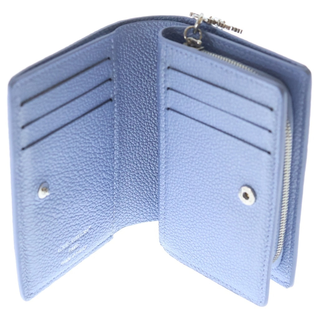 LOUIS VUITTON(ルイヴィトン) ポルトフォイユクレア コンパクトウォレット 三つ折り財布 コインケース ライトパープル レザー M80943 シルバー金具 レディース