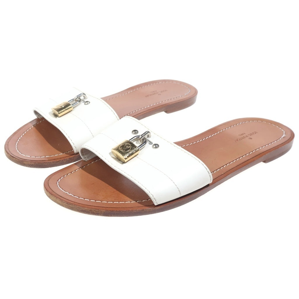LOUIS VUITTON(ルイヴィトン) ロックイット フラットサンダル ブラウン×ホワイト レザー #37 MA0186 レディース