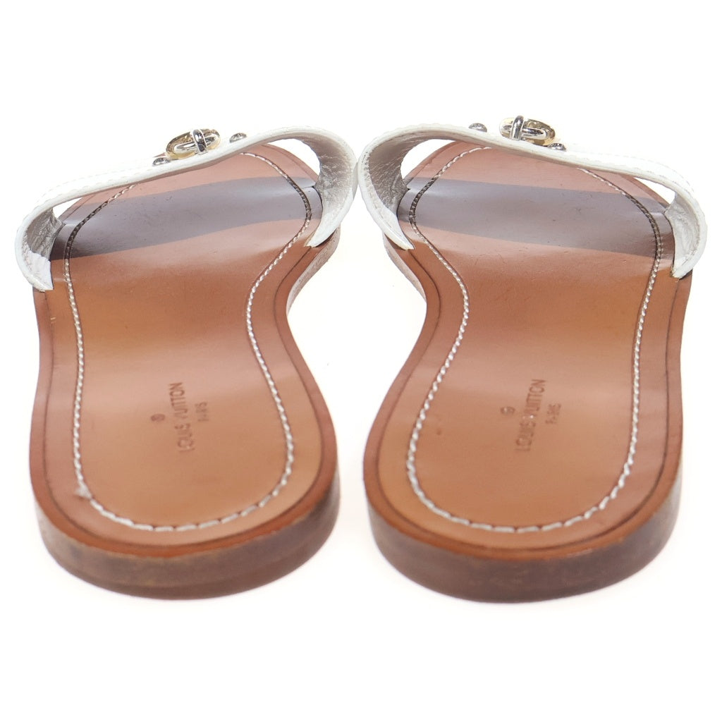 LOUIS VUITTON(ルイヴィトン) ロックイット フラットサンダル ブラウン×ホワイト レザー #37 MA0186 レディース