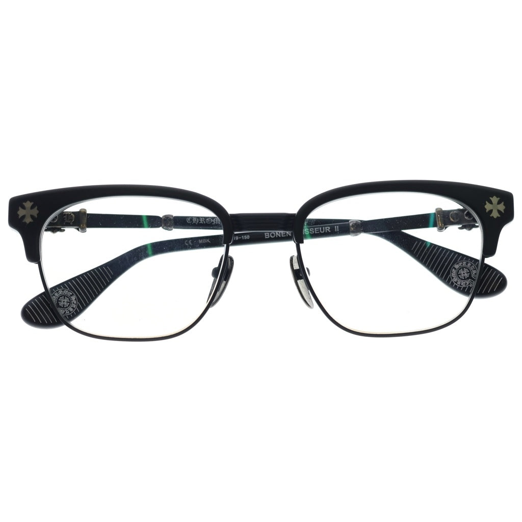 CHROME HEARTS(クロムハーツ) BONENNOISSEUR ボーネノワスール メガネ 眼鏡 アイウェア テンプルCHクロス ブラック