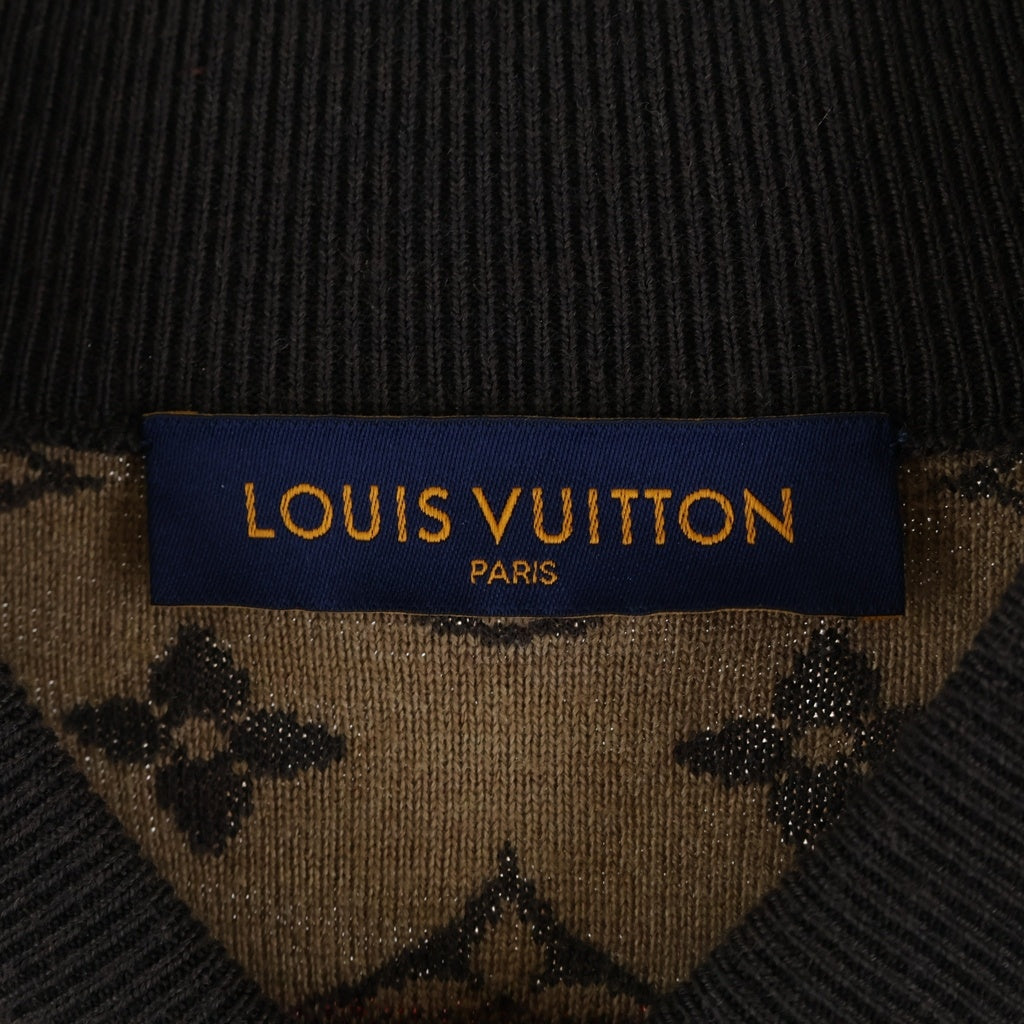 LOUIS VUITTON(ルイヴィトン) LV×NBA モノグラム グラフィック ジップアップニット ブラウン×マルチカラー ウール #XL RM212M ZLL HLN11W レディース