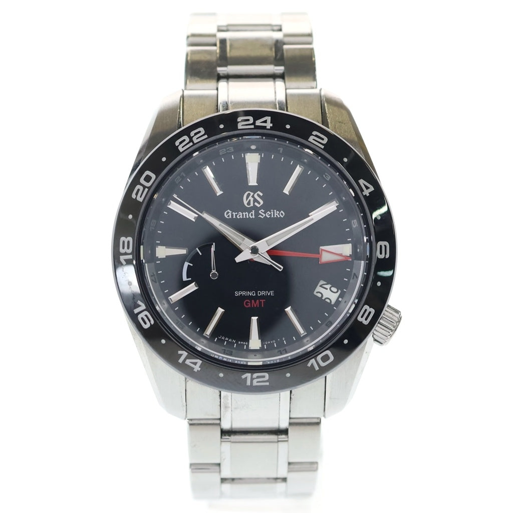 GRAND SEIKO(グランドセイコー) スプリングドライブ GMT SS AT ステンレス オートマ 自動巻き 腕時計 SBGE253 9R66-0BB0 黒文字盤