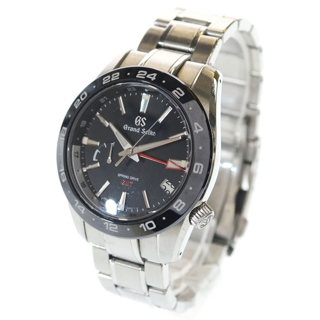 GRAND SEIKO(グランドセイコー) スプリングドライブ GMT SS AT ステンレス オートマ 自動巻き 腕時計 SBGE253 9R66-0BB0 黒文字盤