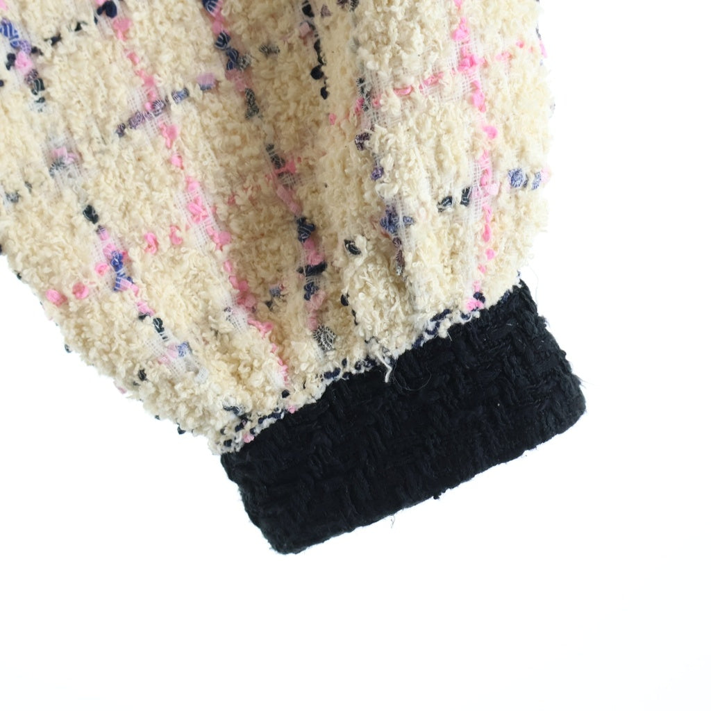 GUCCI(グッチ) 19SS ミケーレ期 Oversize Tweed Bomber Jacket オーバーサイズ ツイード ボンバー ノーカラージャケット ベージュ 545493 レディース