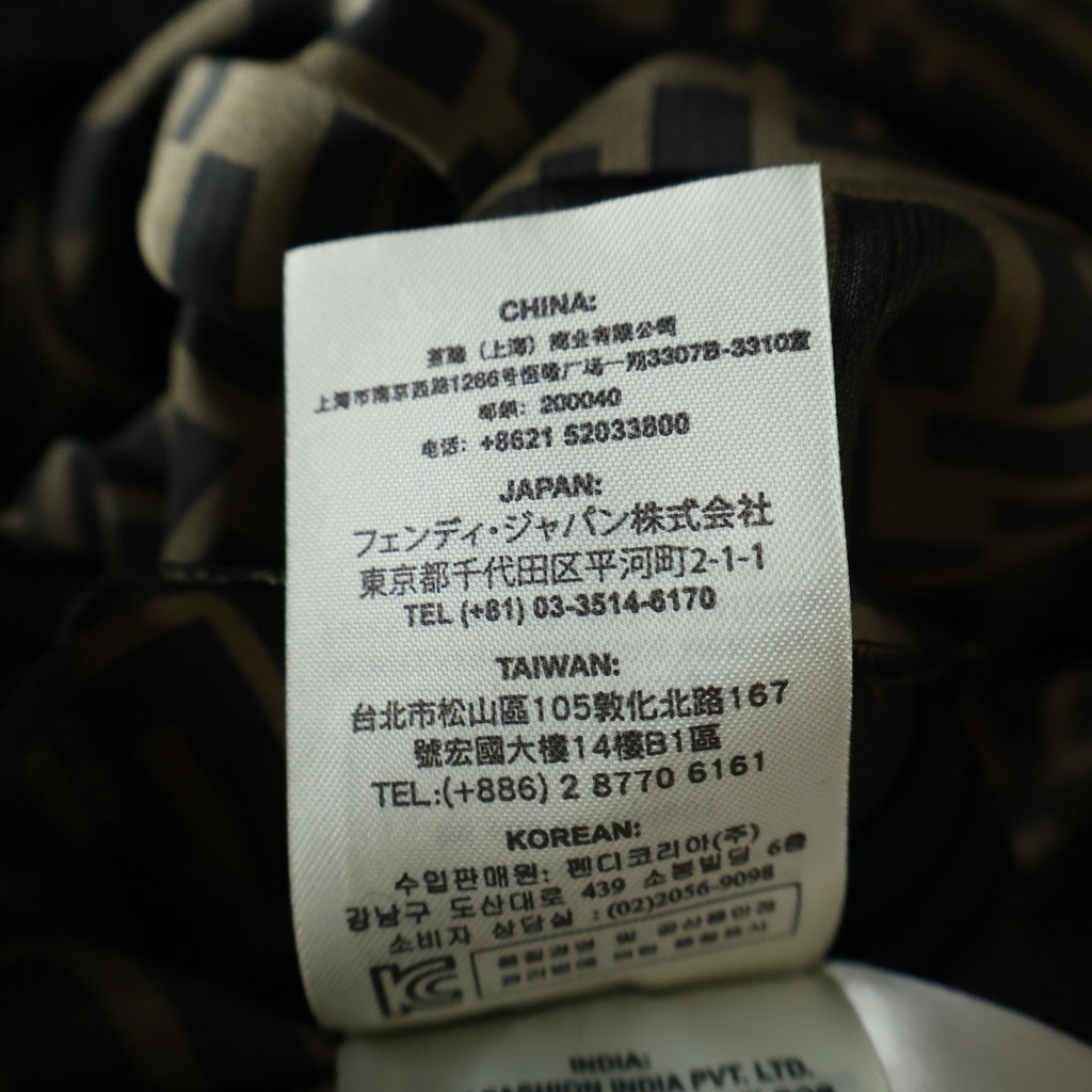 FENDI(フェンディ) ズッカ総柄 シルク プリーツ ロング スカート ブラウン レディース FQ6695