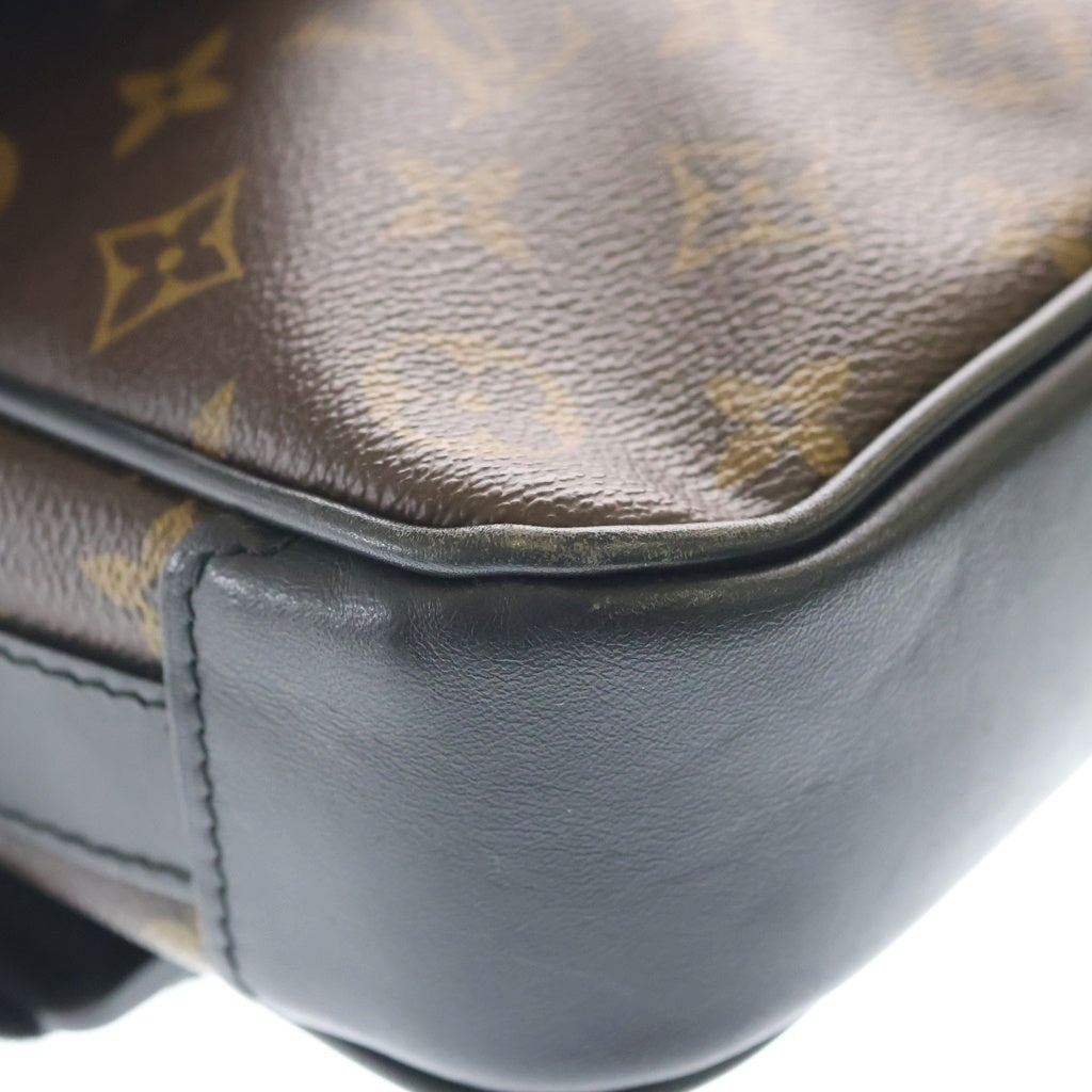 LOUIS VUITTON(ルイヴィトン) モノグラムマカサー パスPM ショルダーバッグ ミニバッグ ブラウン×ブラック レザー×PVC M56717 ゴールド金具 レディース