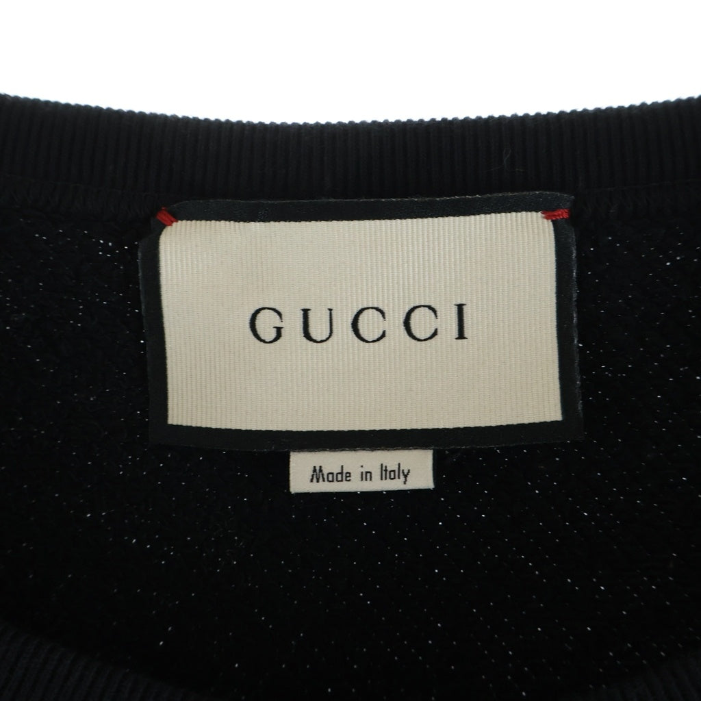 GUCCI(グッチ) 18AW ヴィンテージダメージロゴスウェット セーター イタリア製 コットン ブラック 454569 X5J57 レディース