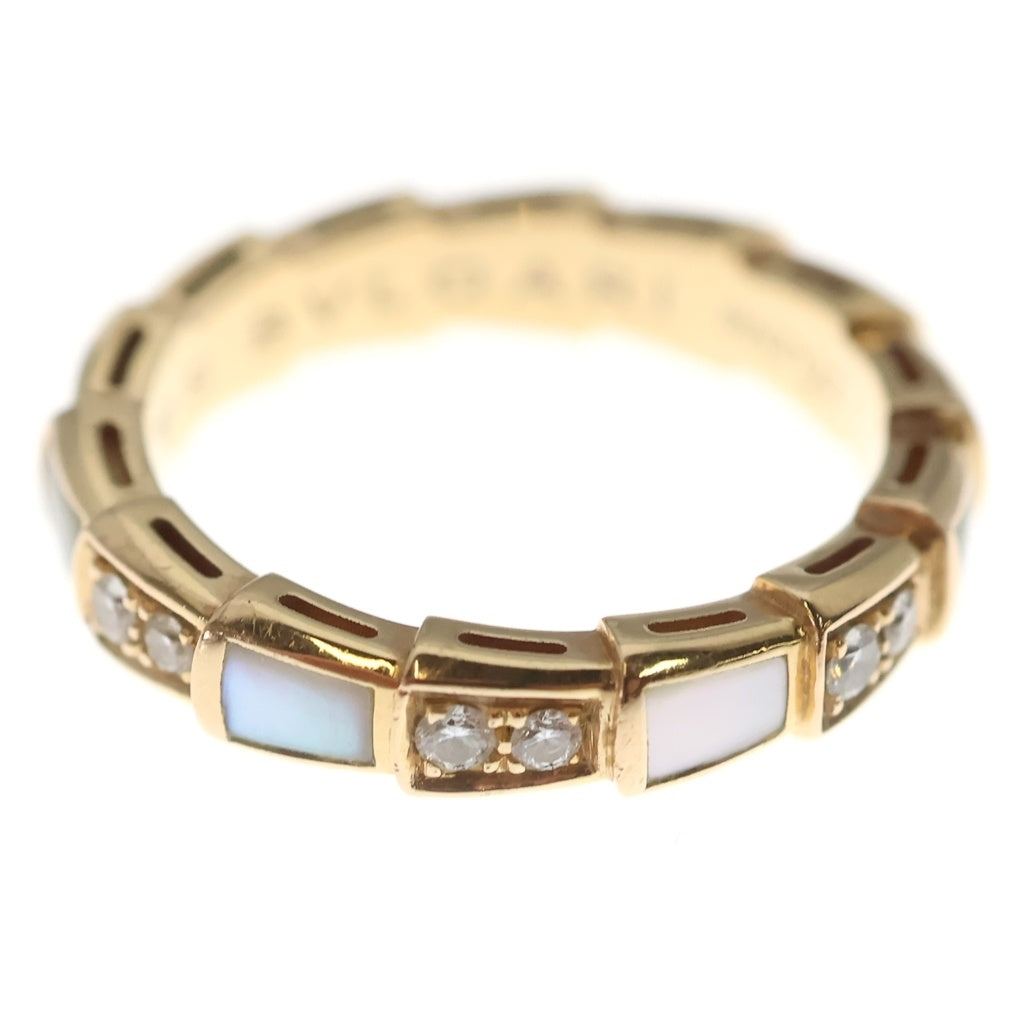 BVLGARI(ブルガリ) セルペンティヴァイパー マザーオブパール ダイヤリング ピンクゴールド Au750 #52 レディース