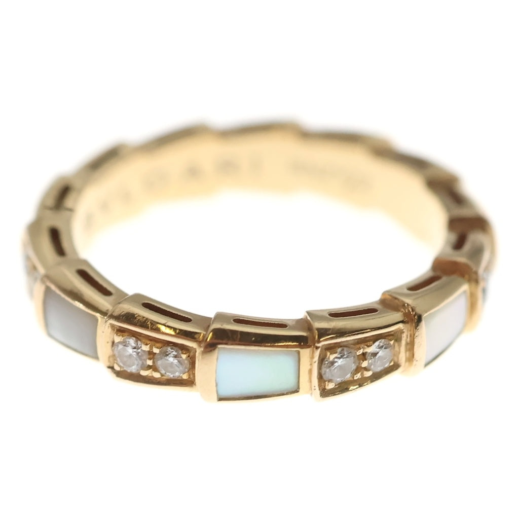 BVLGARI(ブルガリ) セルペンティヴァイパー マザーオブパール ダイヤリング ピンクゴールド Au750 #52 レディース