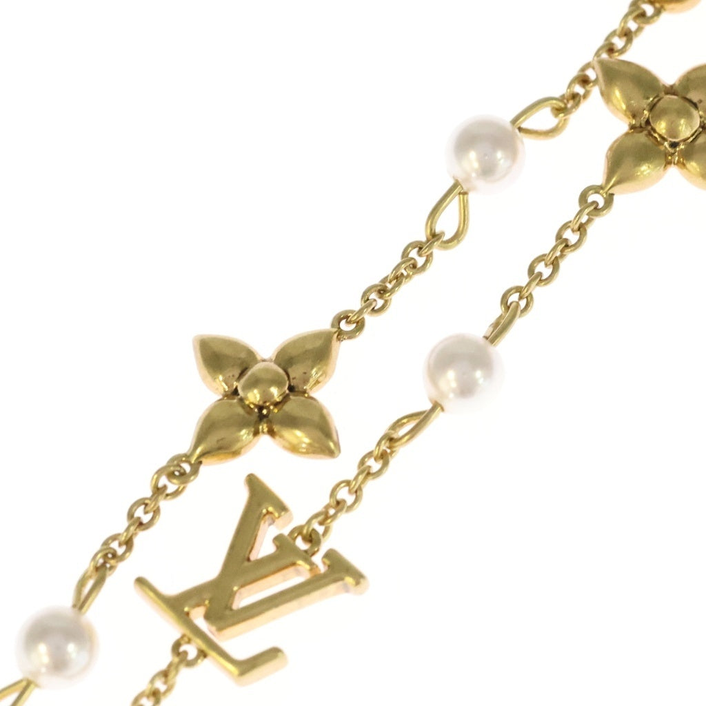 LOUIS VUITTON(ルイヴィトン) ソートワール ルイザ ロゴ ネックレス ペンダント ゴールド YG×レジンパール GP M01610 レディース