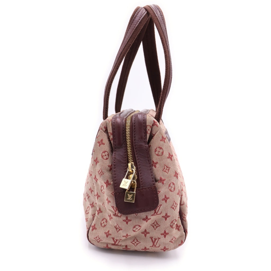 LOUIS VUITTON(ルイヴィトン) モノグラムミニ ジョセフィーヌ ハンドバッグ ワインレッド レザー×キャンバス M92216 ゴールド金具 レディース